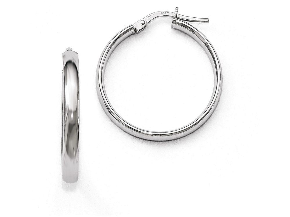 FJC Finejewelers 10k White Gold Polished Hoop Earrings