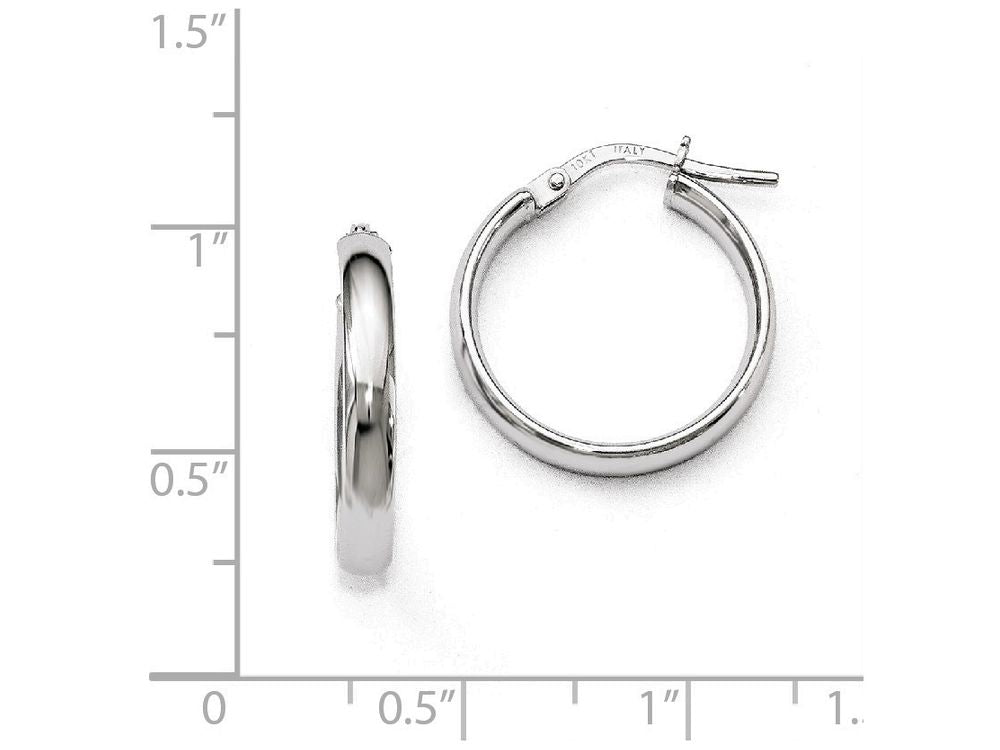 FJC Finejewelers 10k White Gold Polished Hoop Earrings