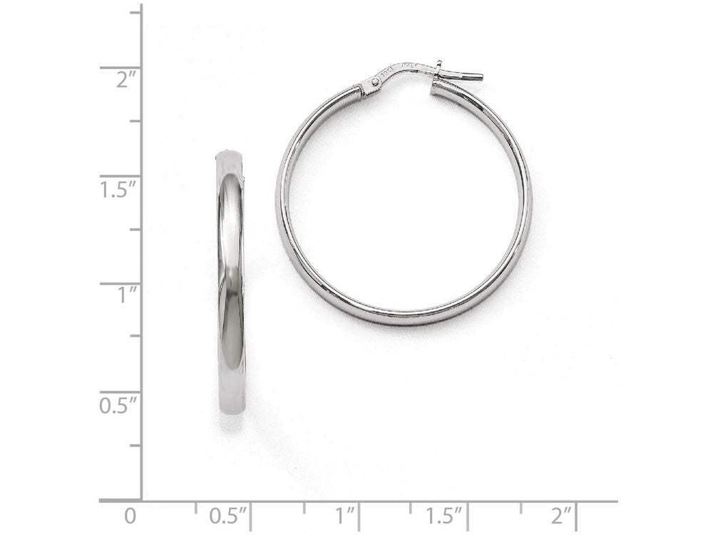 FJC Finejewelers 10k White Gold Polished Hoop Earrings