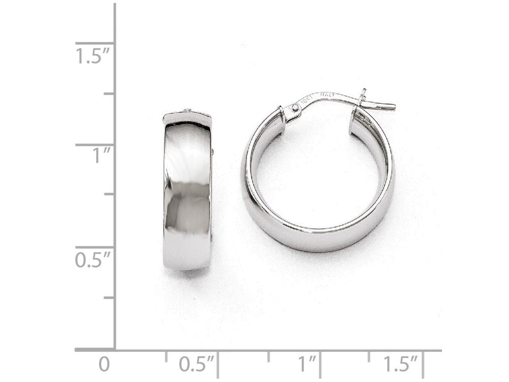 FJC Finejewelers 10k White Gold Polished Hoop Earrings