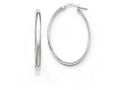 FJC Finejewelers 10k White Gold Polished Oval Hoop Earrings