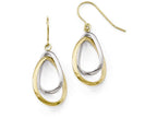 FJC Finejewelers 10k Two-tone Polished Shepherd Hook Dangle Earrings