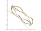 FJC Finejewelers 10k Yellow Gold with White Rhodium Polished Twisted Bangle Bracelet