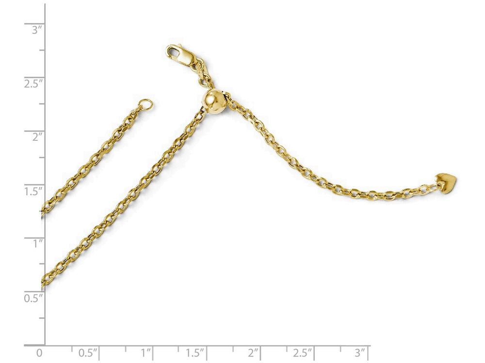 FJC Finejewelers 14k Yellow Gold Adjustable Semi Solid Chain Necklace
