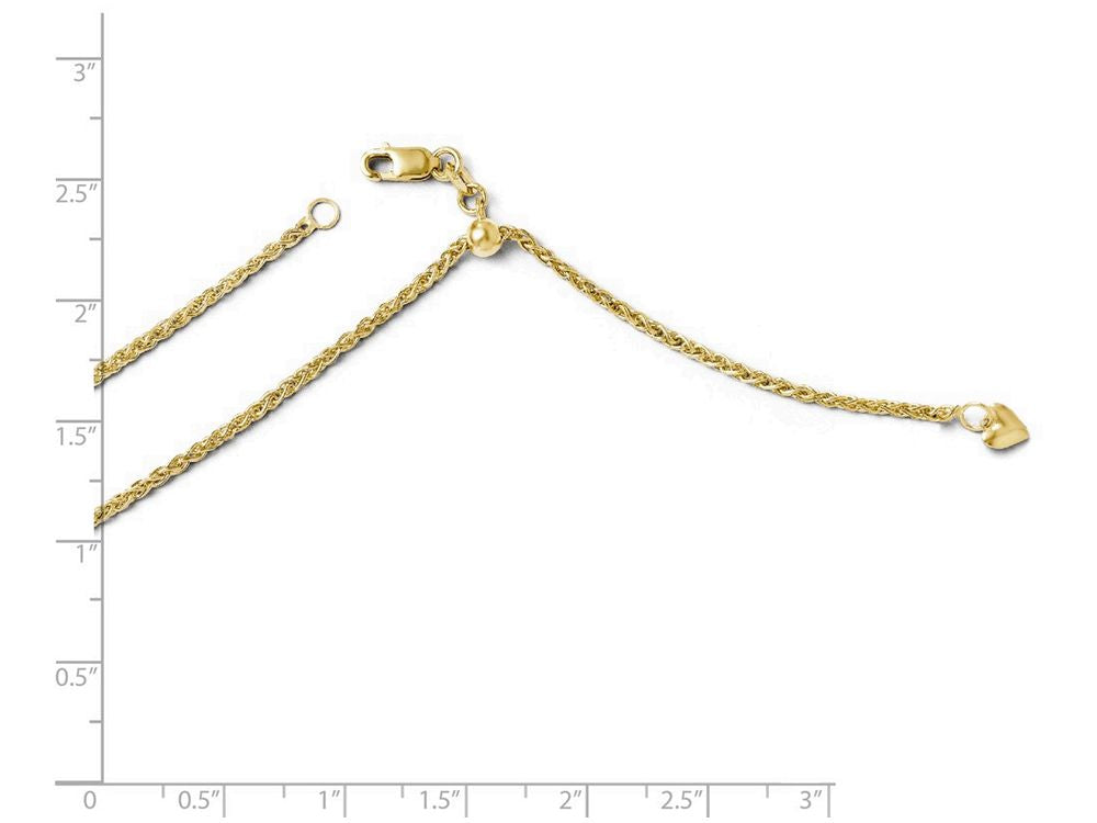 FJC Finejewelers 14k Yellow Gold Adjustable Semi Solid Chain Necklace