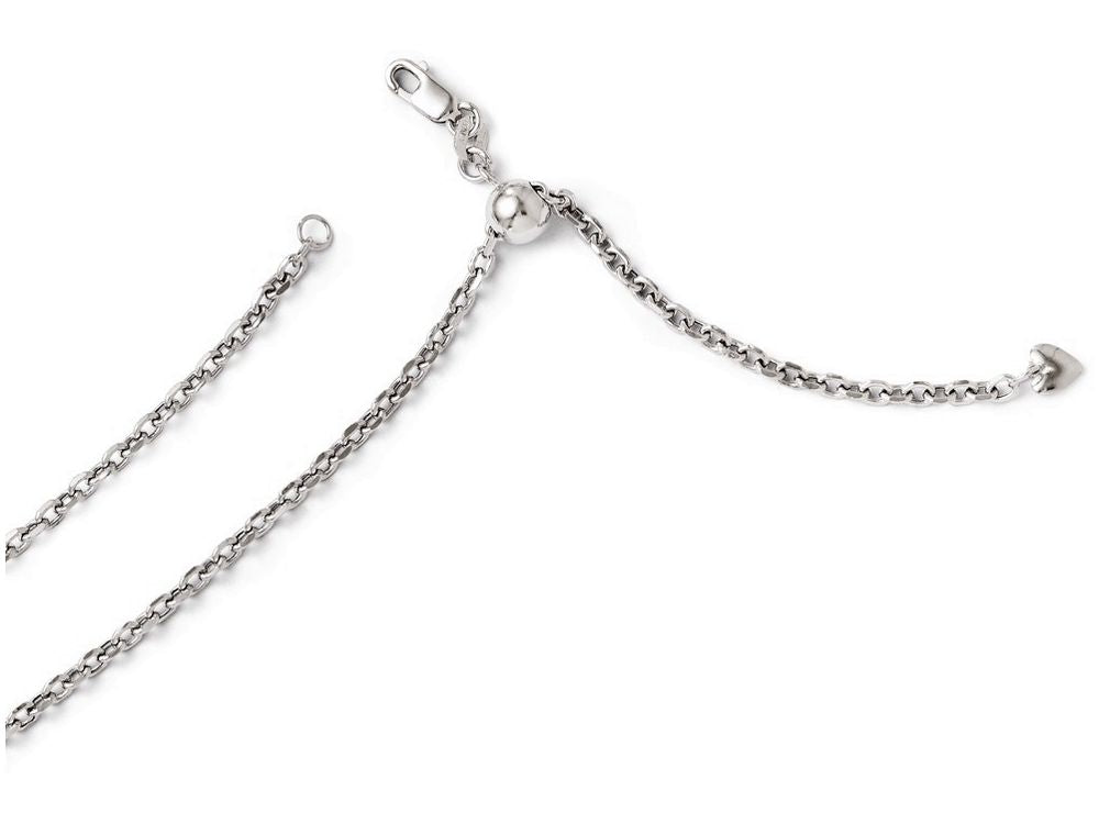 FJC Finejewelers 14k White Gold Adjustable Semi Solid Chain Necklace