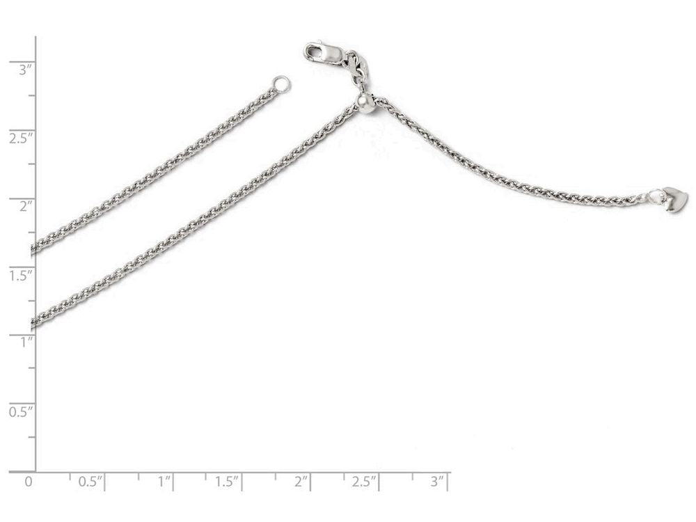 FJC Finejewelers 14k White Gold Adjustable Semi Solid Chain Necklace