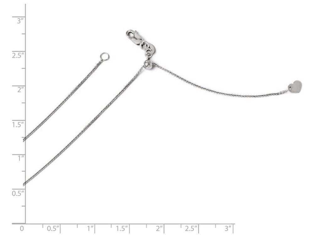 FJC Finejewelers 14k White Gold Adjustable .85mm Wheat Chain Necklace