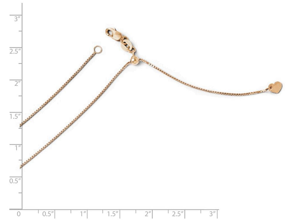 FJC Finejewelers 14k Rose Gold Adjustable .8mm Box Chain Necklace