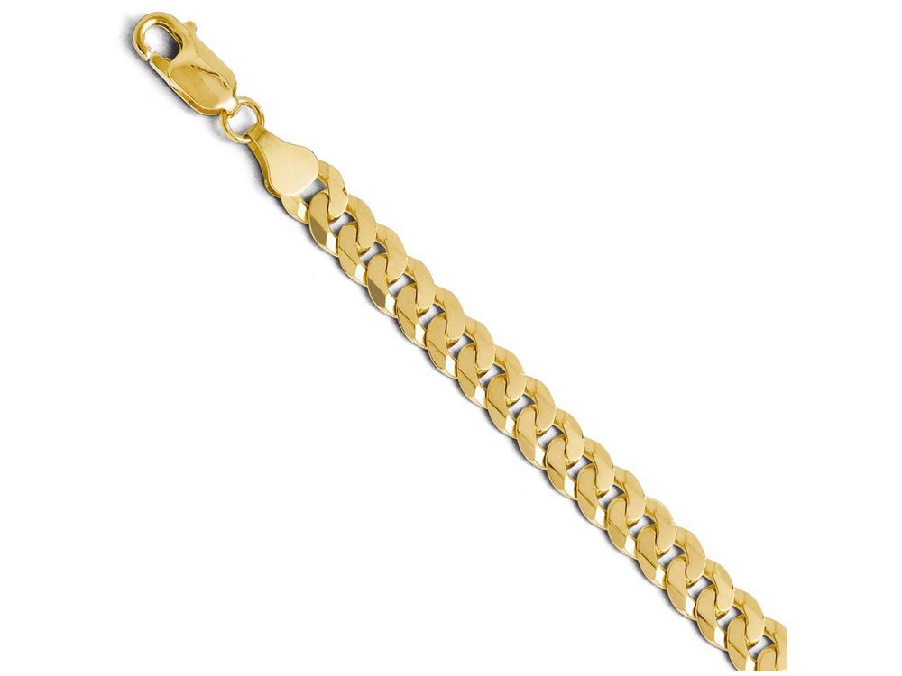 FJC Finejewelers 14k Yellow Gold 7.25mm Beveled Curb Bracelet