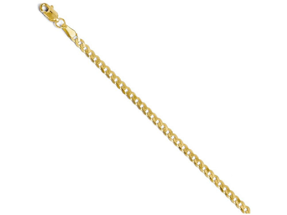 FJC Finejewelers 14k Yellow Gold 2.9mm Beveled Curb Chain Necklace