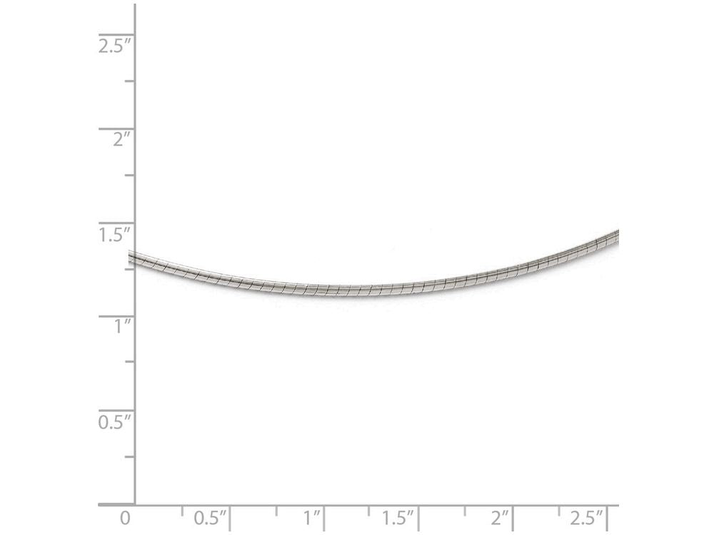 FJC Finejewelers 14k White Gold 2mm Round Omega Necklace