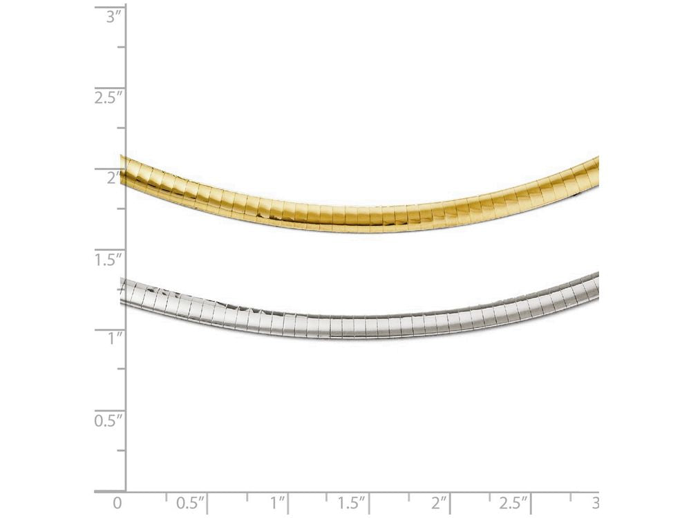 FJC Finejewelers 14 kt Two Tone Gold 4mm Two-tone Reversible Omega Necklace