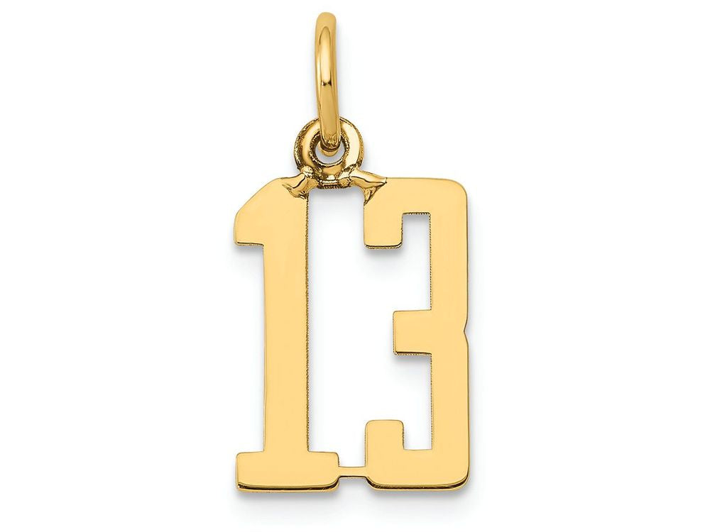 FJC Finejewelers 14k Yellow Gold Small Polished Elongated 13 Charm