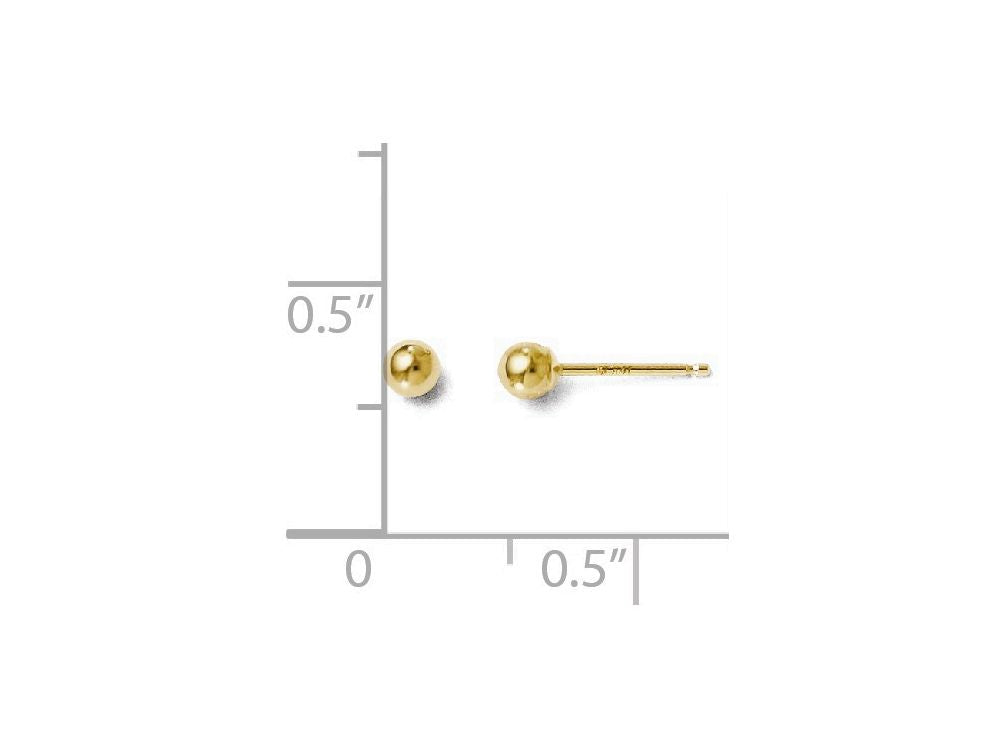 FJC Finejewelers 14k Yellow Gold Polished 3mm Ball Post Earrings