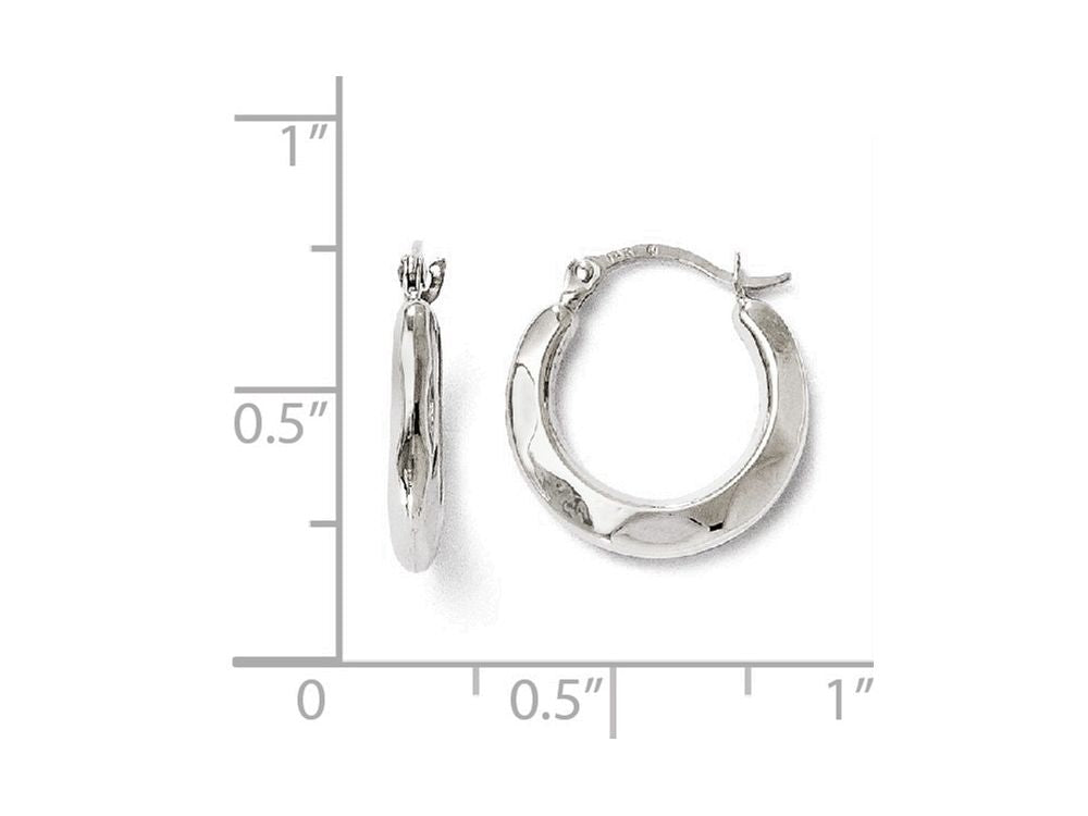 FJC Finejewelers 14k White Gold Polished Hinged Hoop Earrings