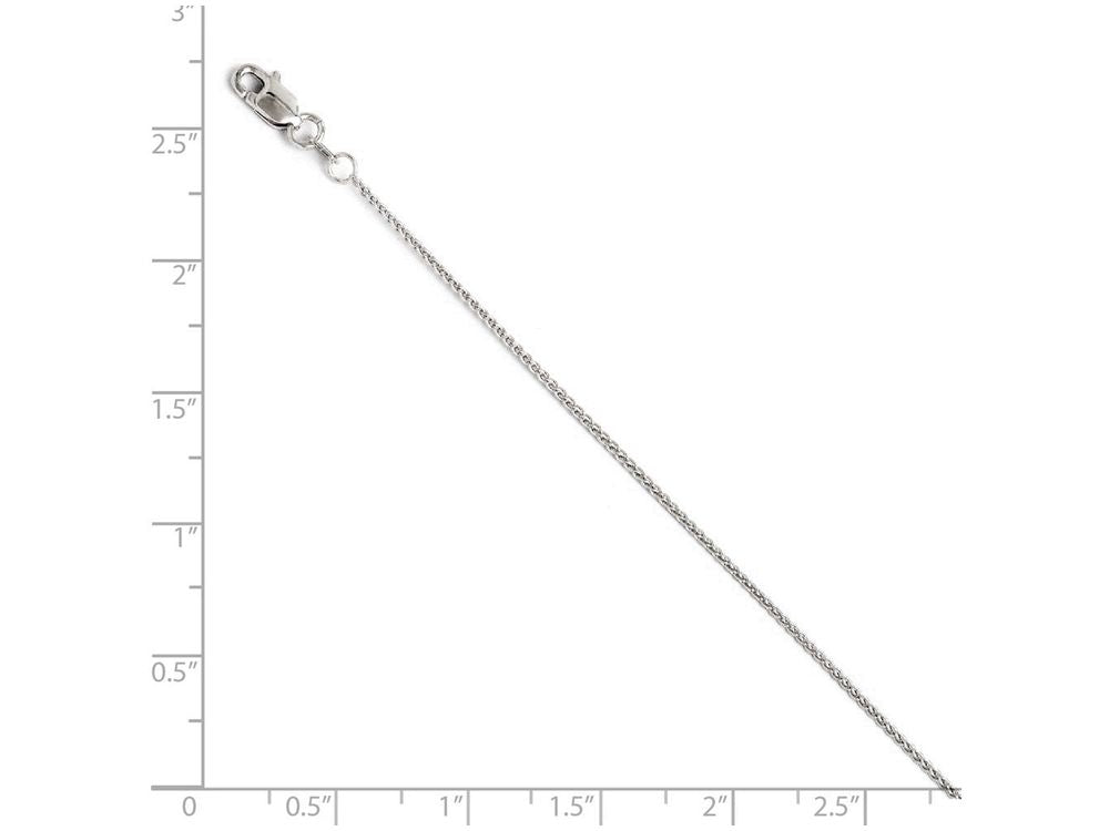 FJC Finejewelers 14 kt White Gold 1mm 9" Wheat Chain Bracelet