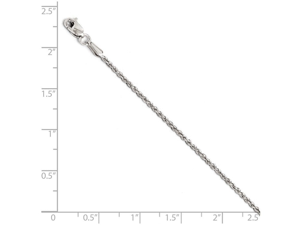 FJC Finejewelers 14k White Gold 1.5mm Bright Cut Rope 8 Inch Bracelet