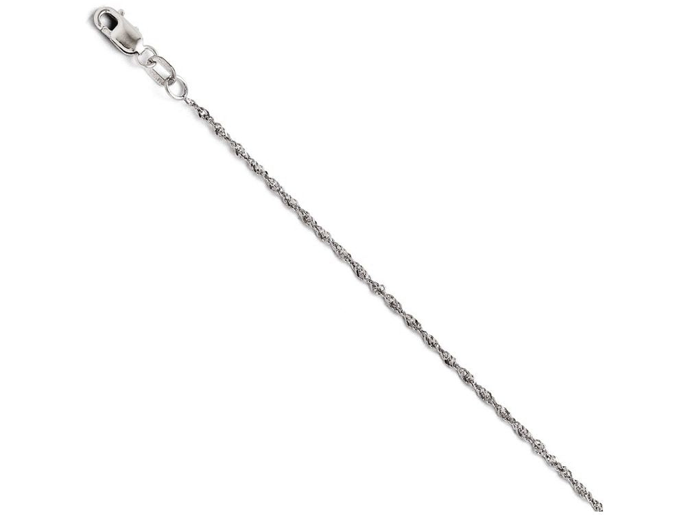 FJC Finejewelers 14k White Gold Sparkle Singapore Chain Necklace