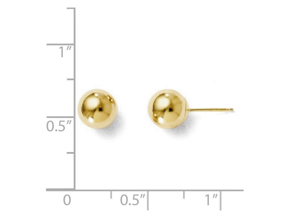 FJC Finejewelers 14k Yellow Gold Polished 7mm Ball Post Earrings
