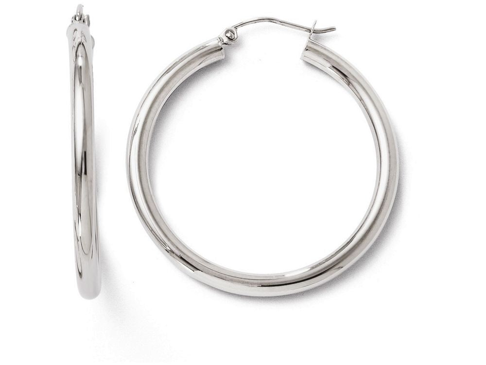 FJC Finejewelers 14k White Gold Polished Hoop Earrings