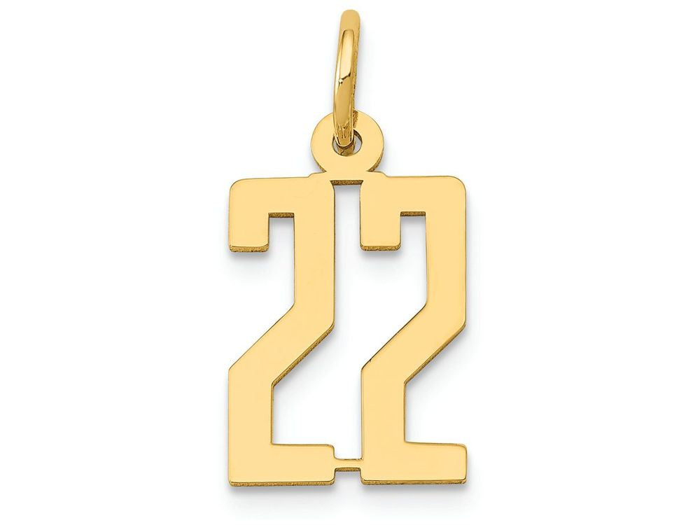 FJC Finejewelers 14k Yellow Gold Small Polished Elongated 22 Charm