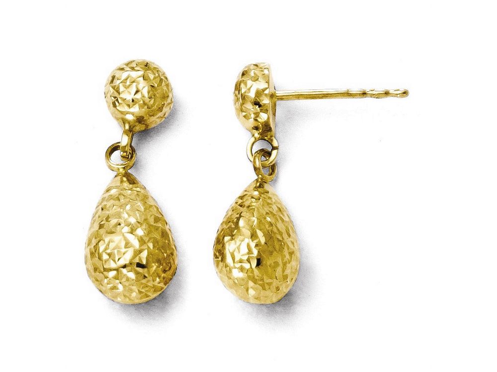 FJC Finejewelers 14k Yellow Gold Bright Cut Post Dangle Earrings