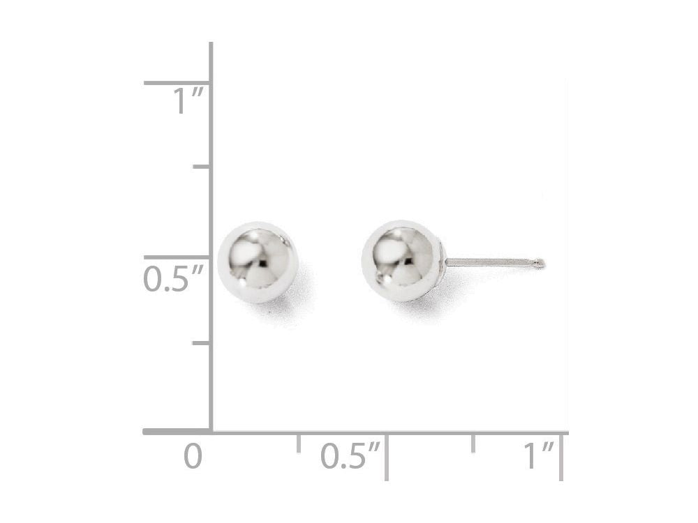 FJC Finejewelers 14k White Gold Polished 6mm Ball Post Earrings