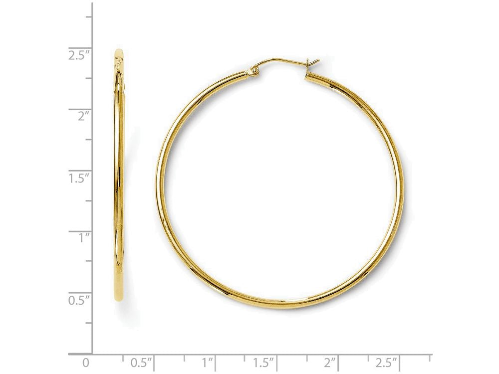 FJC Finejewelers 14k Yellow Gold Polished 2mm Hoop Earrings