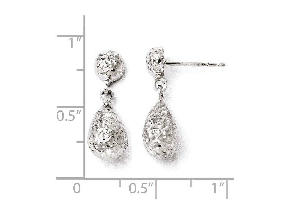 FJC Finejewelers 14k White Gold Bright Cut Post Dangle Earrings