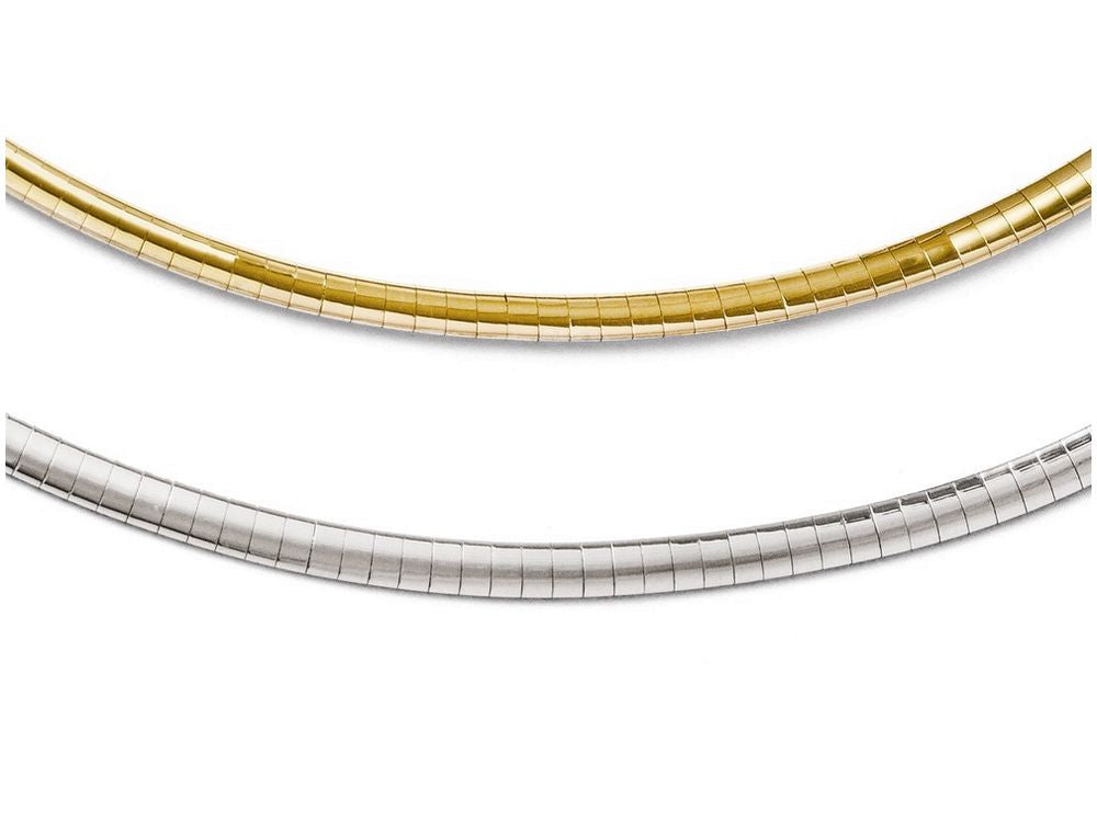 FJC Finejewelers 14k Yellow Gold Two-tone Supreme Reversible Omega Necklace