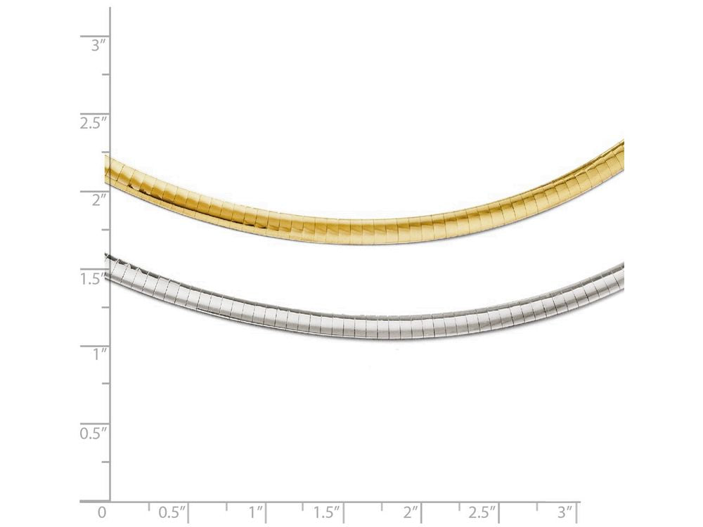 FJC Finejewelers 14k Yellow Gold With Rhodium Supreme Reversible Uniclasp Omega Chain Necklace