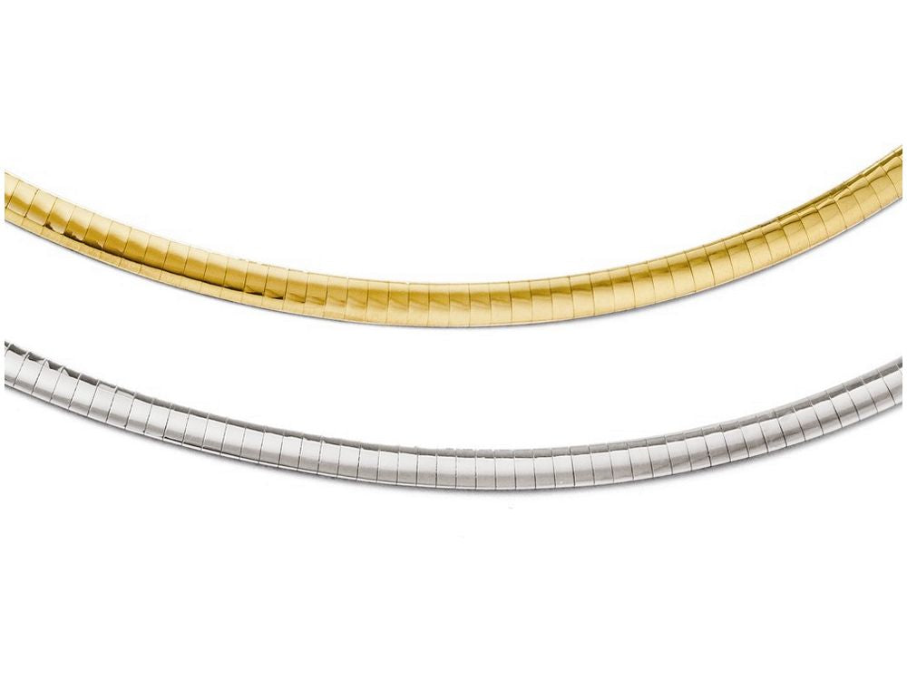 FJC Finejewelers 14k Yellow Gold With Rhodium Supreme Reversible Uniclasp Omega Chain Necklace