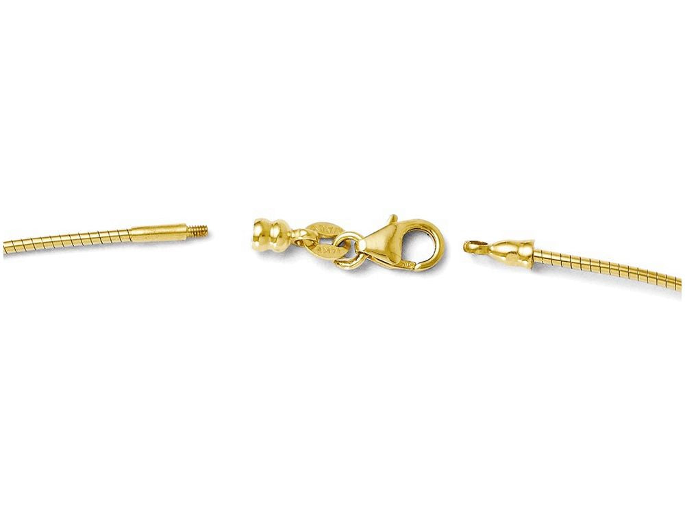 FJC Finejewelers 14k Yellow Gold 1.2mm Omega/detachable Clasp Necklace