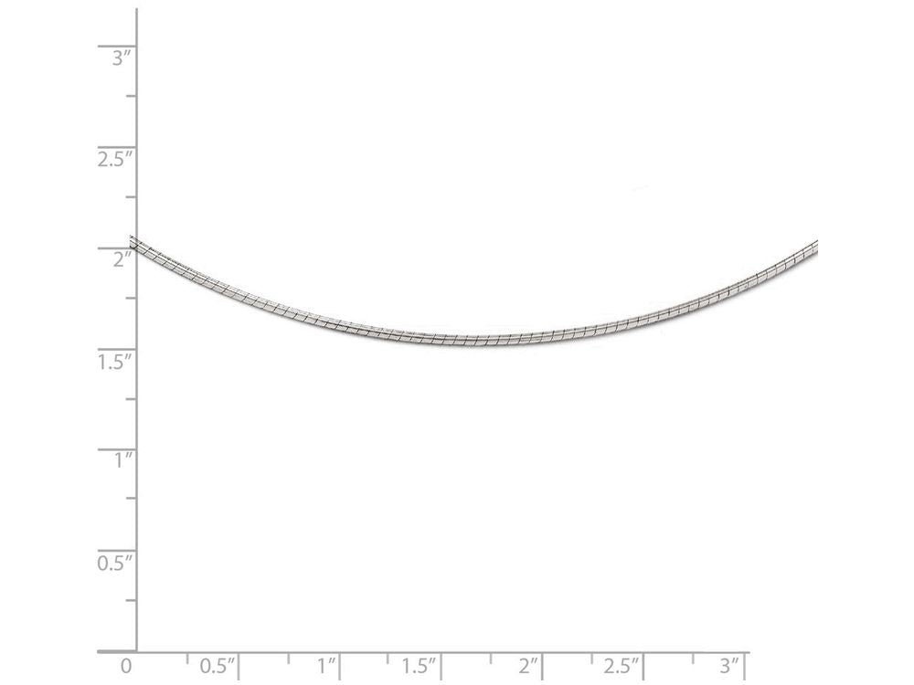 FJC Finejewelers 14k White Gold 1.2mm Omega/detachable Clasp Necklace