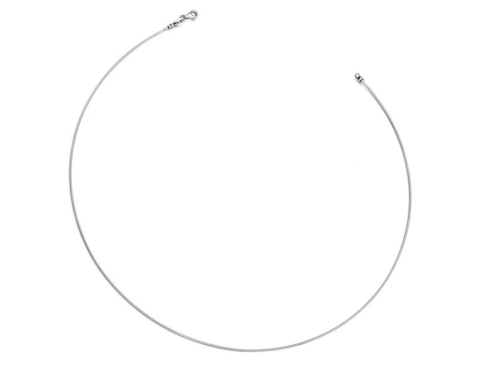 FJC Finejewelers 14k White Gold 1mm Round Omega/detachable Clasp Necklace