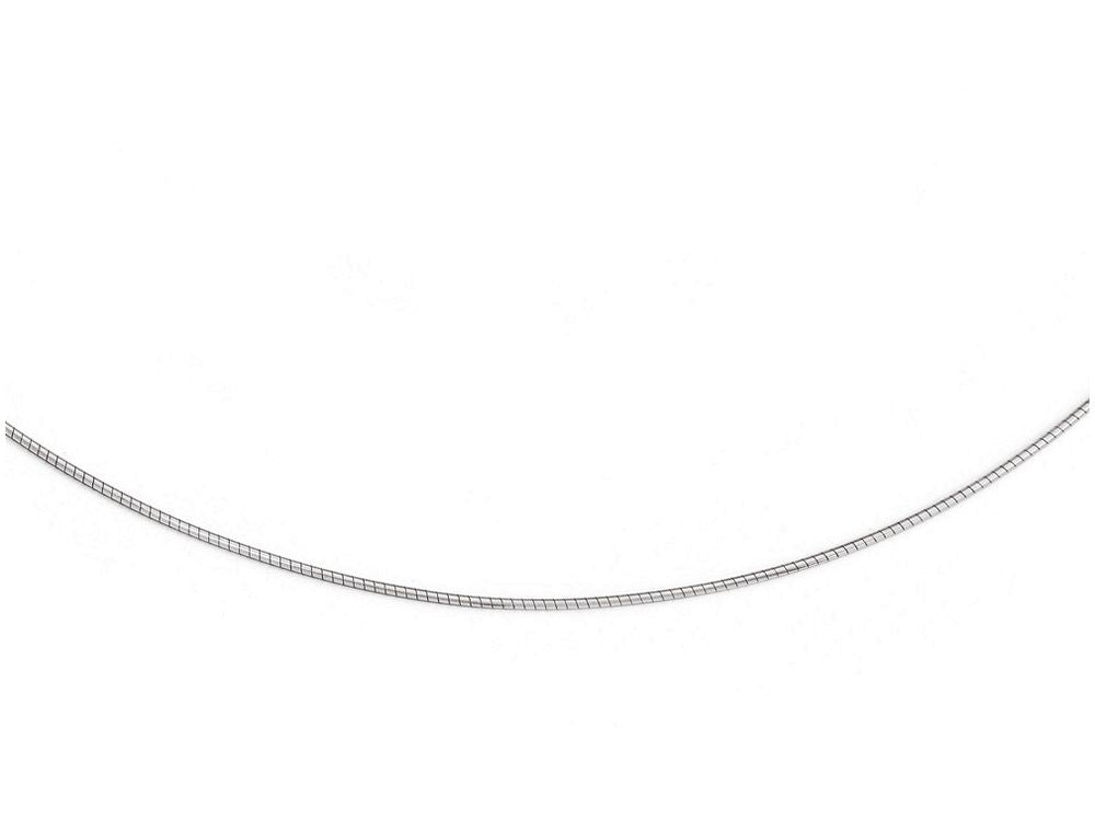 FJC Finejewelers 14k White Gold 1mm Round Omega/detachable Clasp Necklace