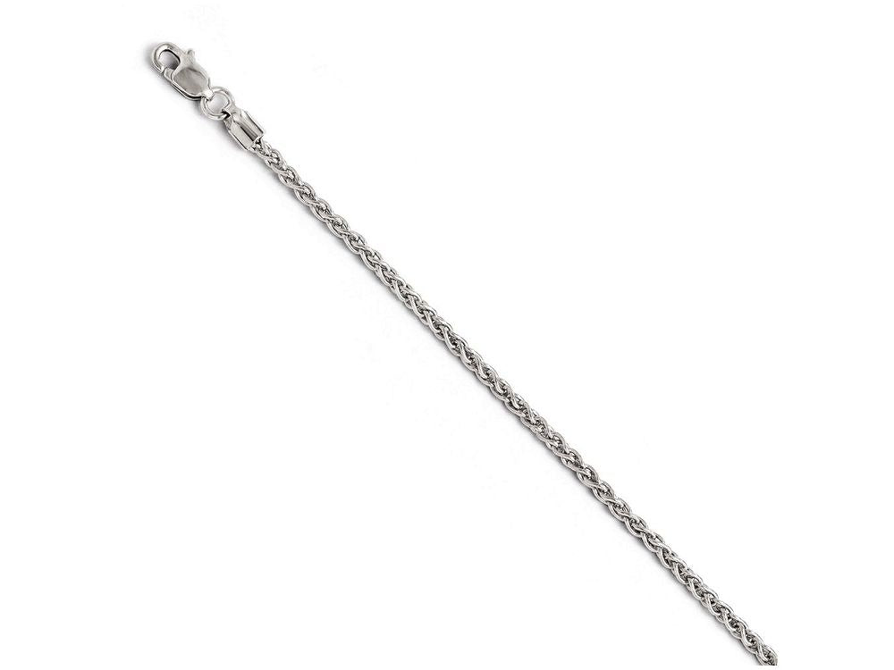 FJC Finejewelers 14k White Gold 2.1mm Wheat Chain Necklace