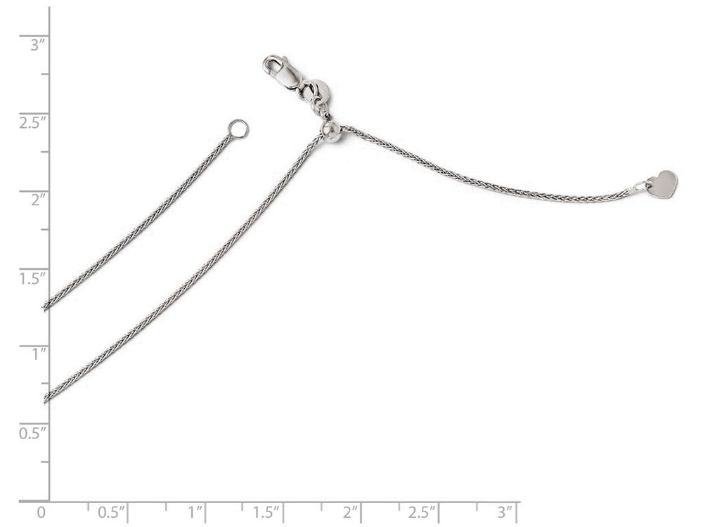 FJC Finejewelers 14k White Gold Adjustable Wheat Chain Necklace