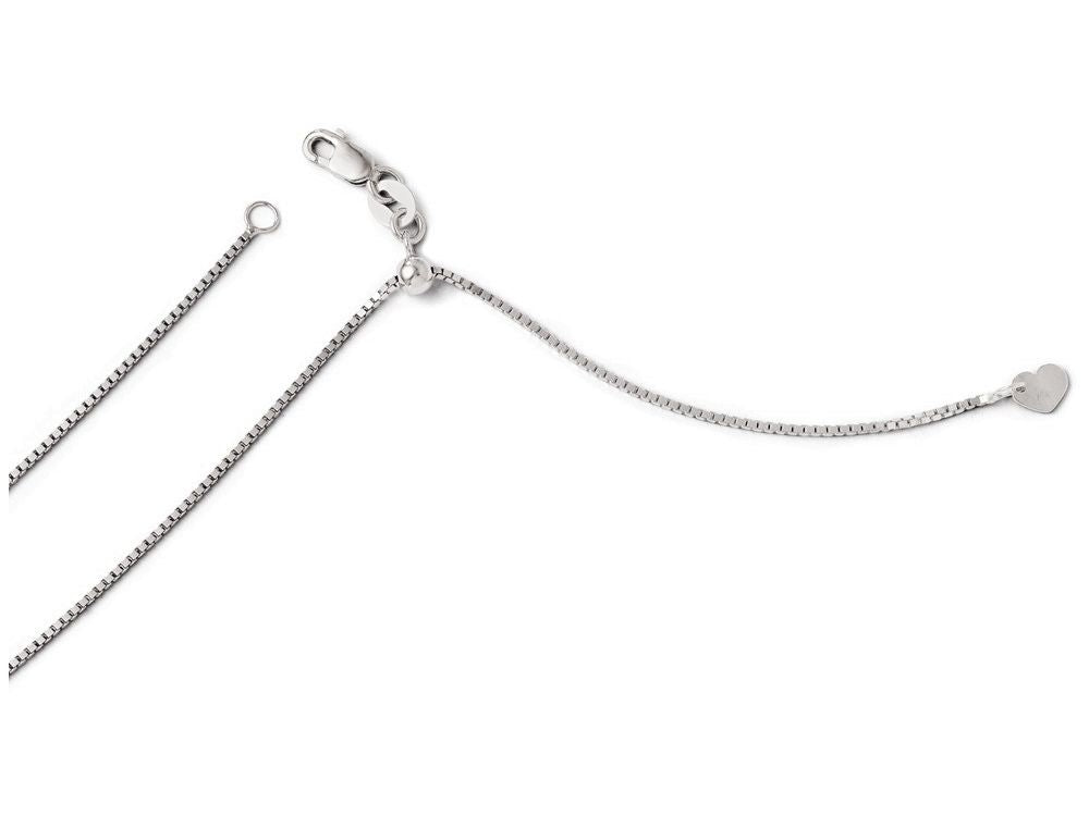 FJC Finejewelers 14k White Gold Adjustable Box Chain Necklace