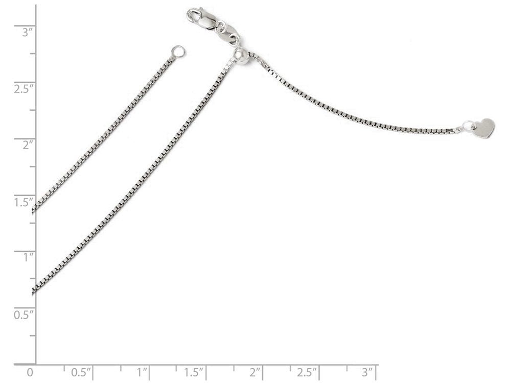FJC Finejewelers 14k White Gold Adjustable Box Chain Necklace