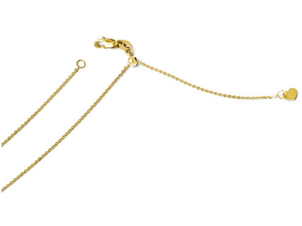 FJC Finejewelers 14k Yellow Gold Adjustable Flat Cable Chain Necklace