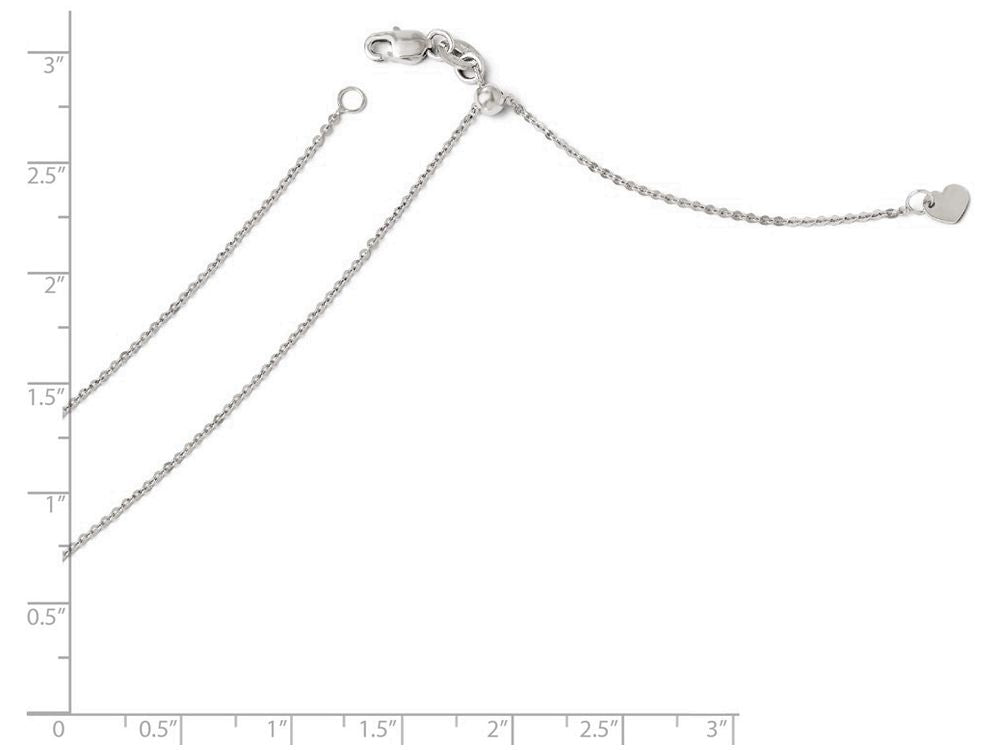 FJC Finejewelers 14k White Gold Adjustable Flat Cable Chain Necklace