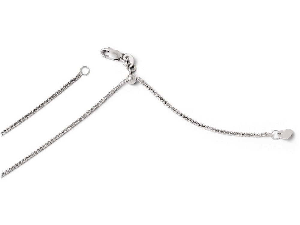 FJC Finejewelers 14k White Gold Adjustable Quadra Wheat Chain Necklace