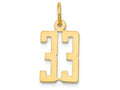 FJC Finejewelers 14k Yellow Gold Small Polished Elongated 33 Charm