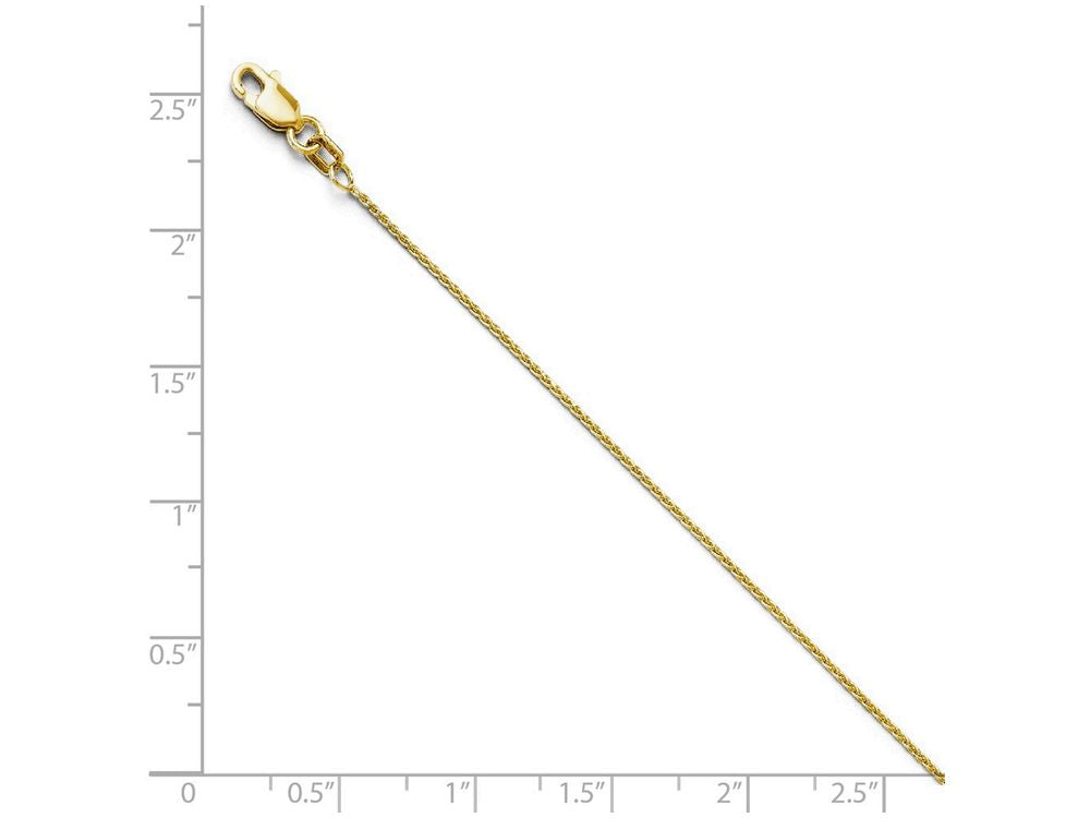 FJC Finejewelers 14k Yellow Gold 1mm Round Bright Cut Wheat Chain Necklace