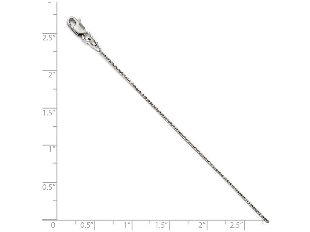 FJC Finejewelers 14 kt White Gold .90mm Round Bright Cut Wheat Chain Necklace