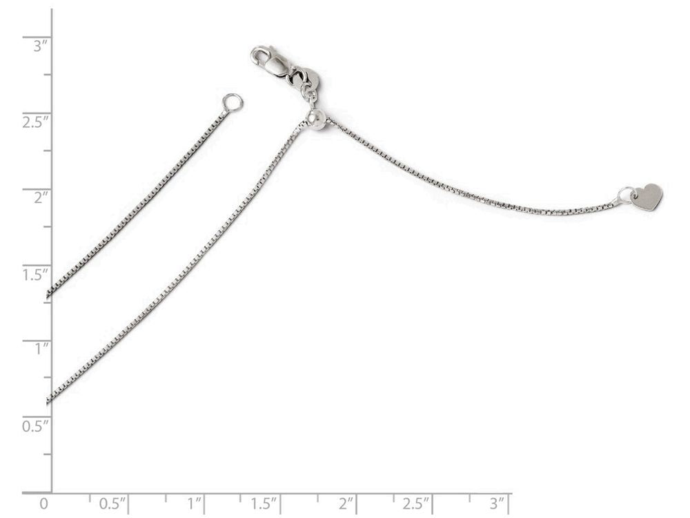 FJC Finejewelers 14k White Gold Adjustable Box Chain Necklace