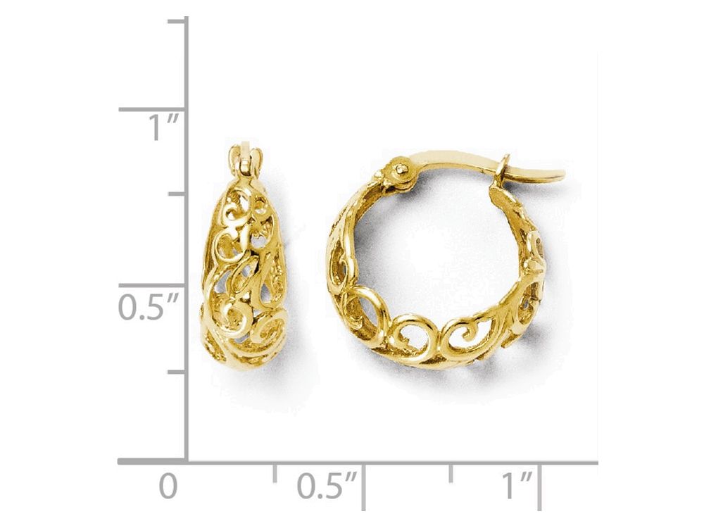 FJC Finejewelers 14k Yellow Gold Polished Hinged Hoop Earrings