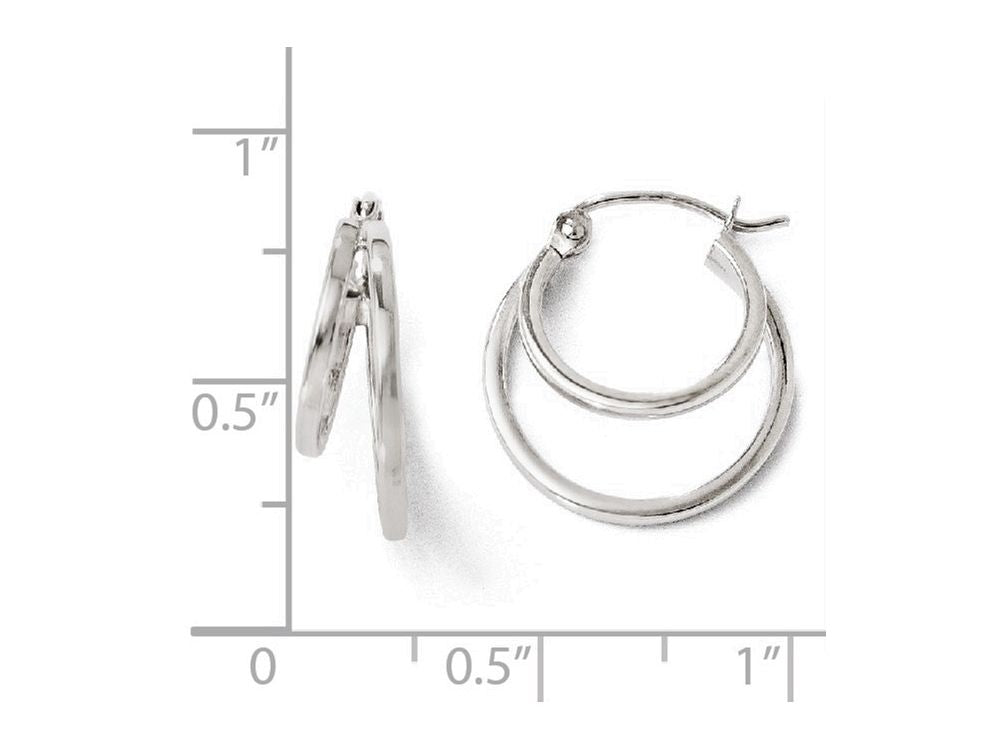 FJC Finejewelers 14k White Gold Polished Hinged Hoop Earrings